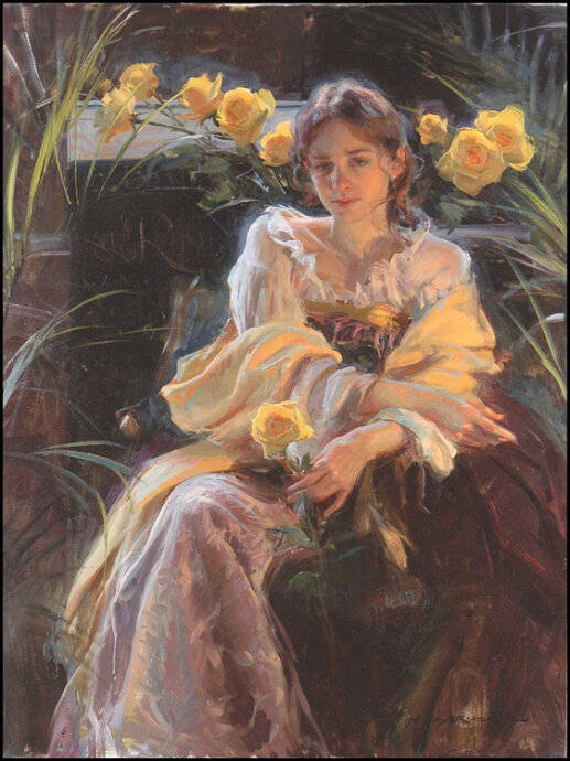 美国画家Daniel F.Gerhartz 出生于1965年。自幼立志学画，就读美国芝加哥艺术学院，他的作品具有浓厚浪漫写实主义风格，表现题材广泛，犹以女性题材为最多，无论是日常生活中休息，沉思的少女还是牧场田园诗般的风景和人物都令人印象深刻。