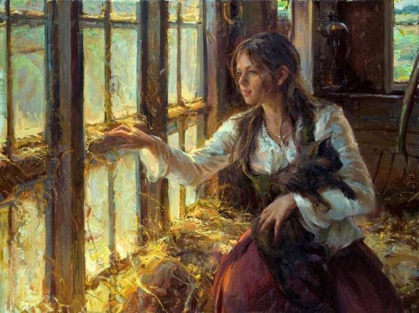 美国画家Daniel F.Gerhartz 出生于1965年。自幼立志学画，就读美国芝加哥艺术学院，他的作品具有浓厚浪漫写实主义风格，表现题材广泛，犹以女性题材为最多，无论是日常生活中休息，沉思的少女还是牧场田园诗般的风景和人物都令人印象深刻。