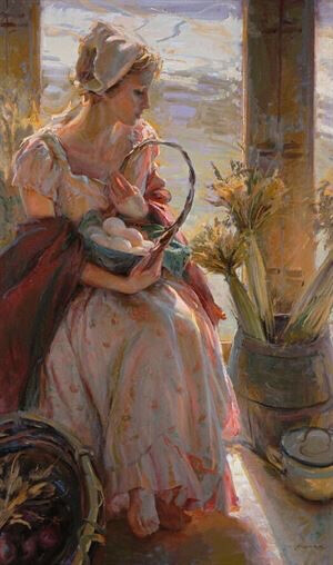 美国画家Daniel F.Gerhartz 出生于1965年。自幼立志学画，就读美国芝加哥艺术学院，他的作品具有浓厚浪漫写实主义风格，表现题材广泛，犹以女性题材为最多，无论是日常生活中休息，沉思的少女还是牧场田园诗般的风景和人物都令人印象深刻。