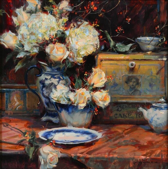 美国画家Daniel F.Gerhartz 油画静物作品