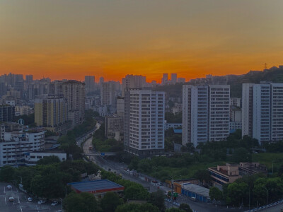 日出 日落 来福士 白象居 长江索道 天空