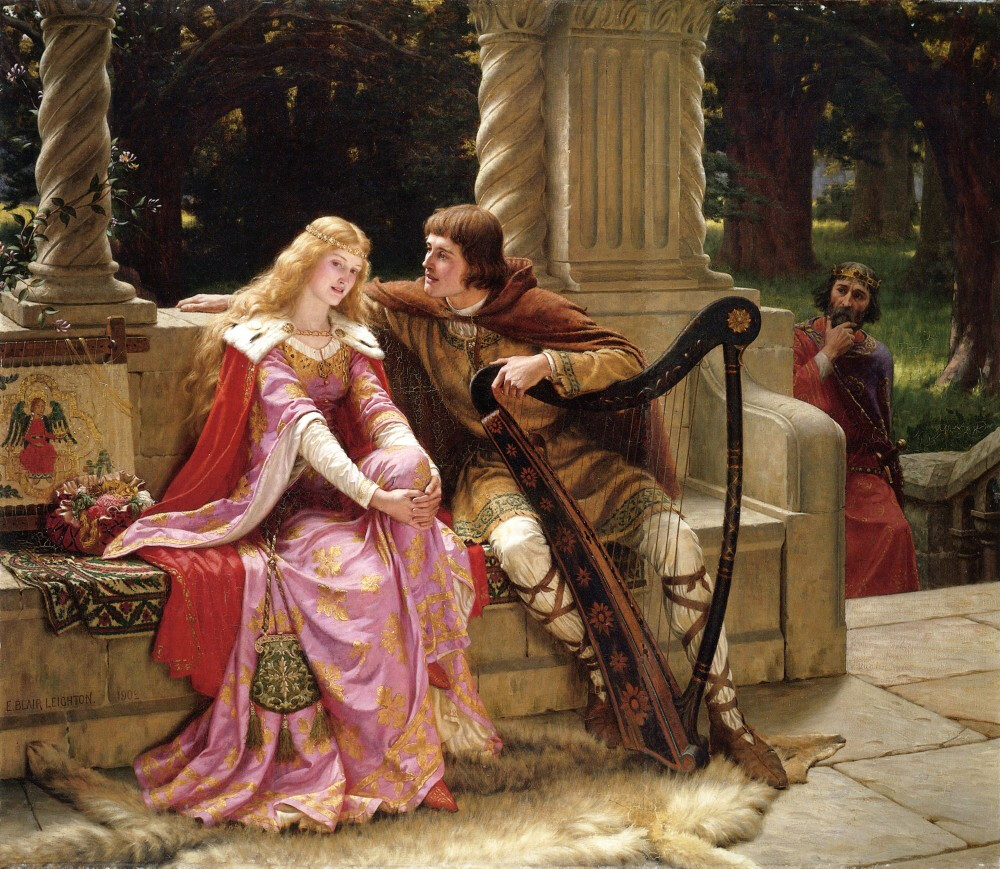 埃德蒙·布莱尔·莱顿 Edmund Blair Leighton（1853–1922），英国维多利亚时代重要画家，他的作品大多数表现得是摄政时代以及中世纪精美绝伦的骑士题材