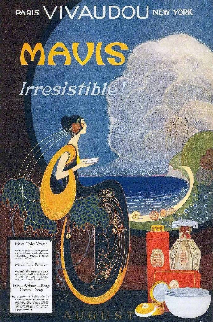 百年前的化妆品广告，浓郁的艺术气息。
cr.Fred L. Packer ​​​​