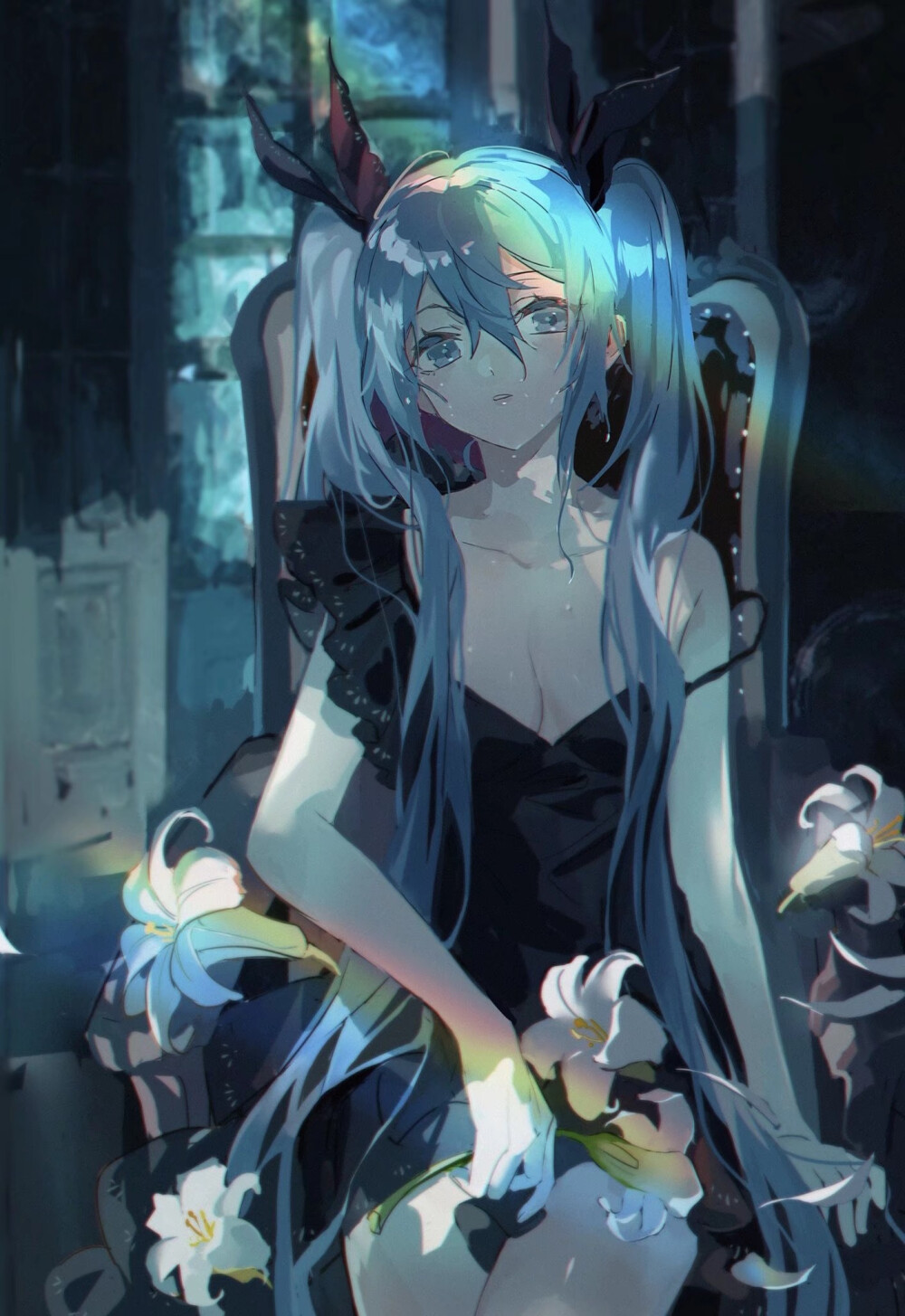 #虚拟歌者与曲绘# miku
画师：hitokoto