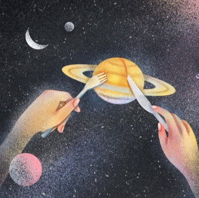 完美描绘了手可摘星辰 | 手心宇宙
画师：柒十二凉（已授权）
未经授权禁转载 不开放转载快手抖音