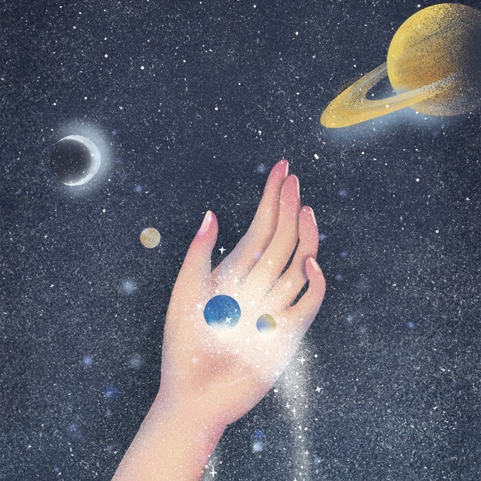 完美描绘了手可摘星辰 | 手心宇宙
画师：柒十二凉（已授权）
未经授权禁转载 不开放转载快手抖音