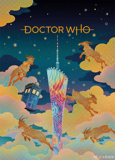 DOCTOR WHO中國風插畫海報 ​​​​