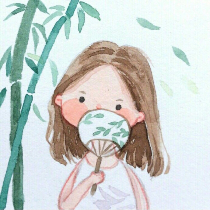 水彩插画女生动漫头像
