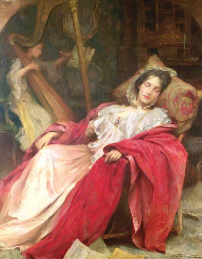 Dreams, E dolce dormire by Samuel Melton Fisher (English, 1859–1939) ​​​