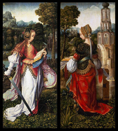 Saints Catherine and Barbara (1510-20)
Master of Frankfurt (1460–c. 1533) ​​​