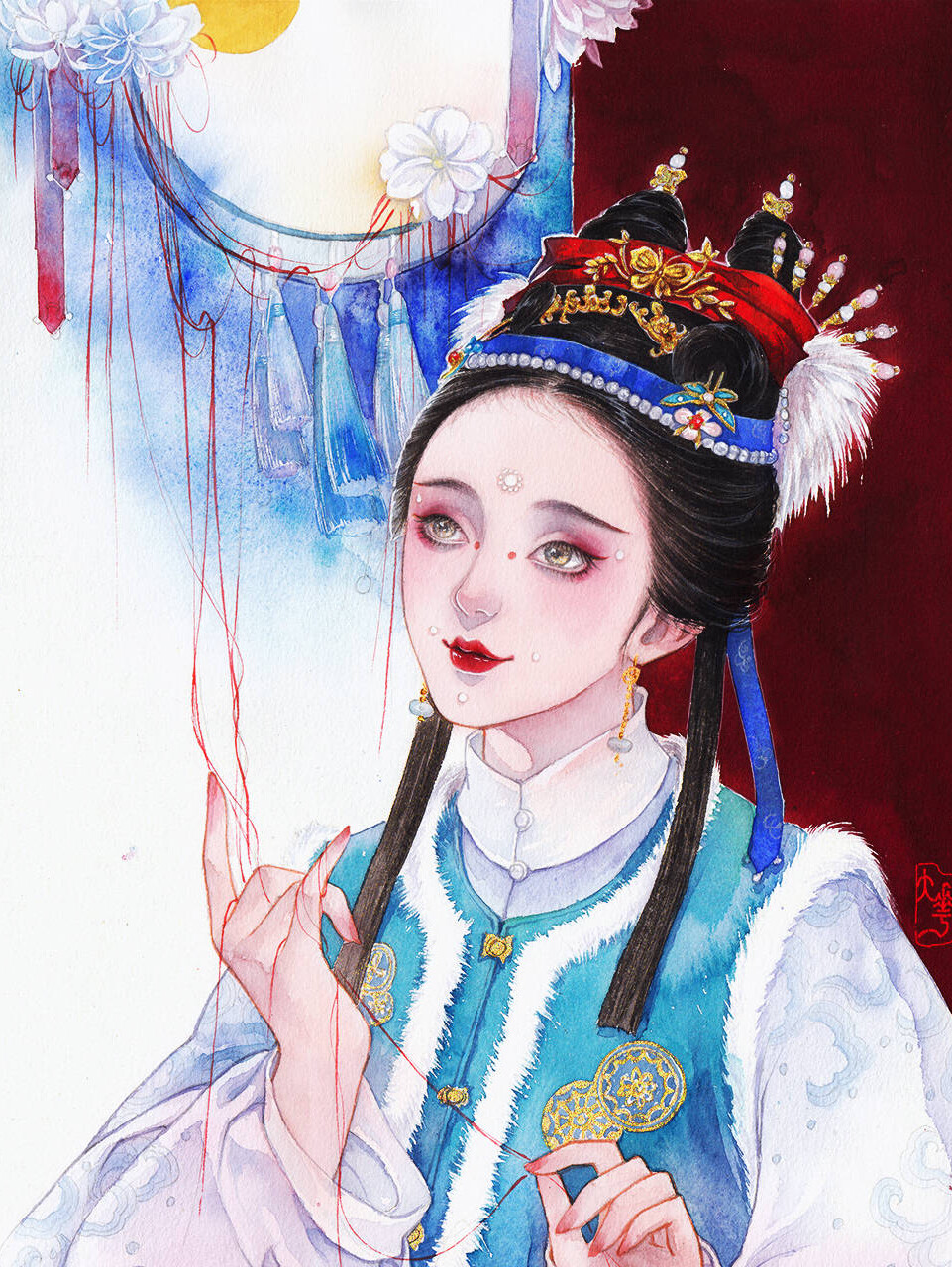 与众不同的古装插画让人移不开眼
画师：大花huamama