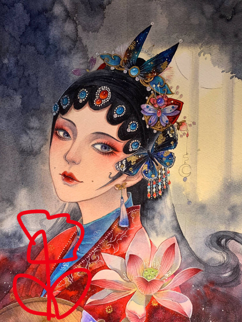 与众不同的古装插画让人移不开眼
画师：大花huamama