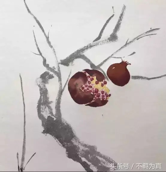 石榴 水墨