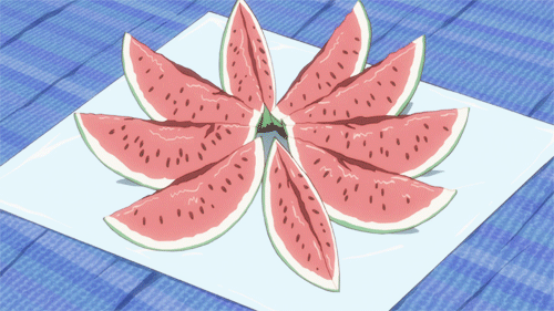 GIF动图 一看就超有食欲的动漫美食 西瓜