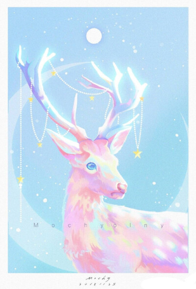 绝美神仙配色 静谧时光 画师：Mochy爱夏天