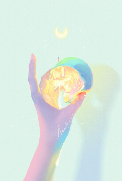 绝美神仙配色 静谧时光 画师：Mochy爱夏天