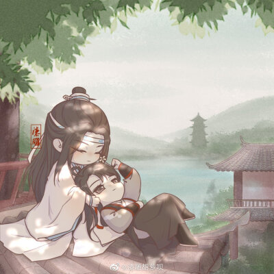 《魔道祖师》蓝忘机&魏无羡（忘羡）
图源微博：漆雕胡萝呗