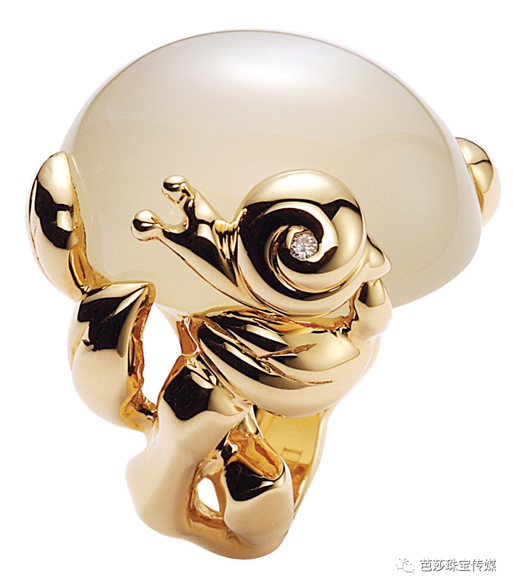 dior迪奥 gourmande 系列 escargot 月光石戒指