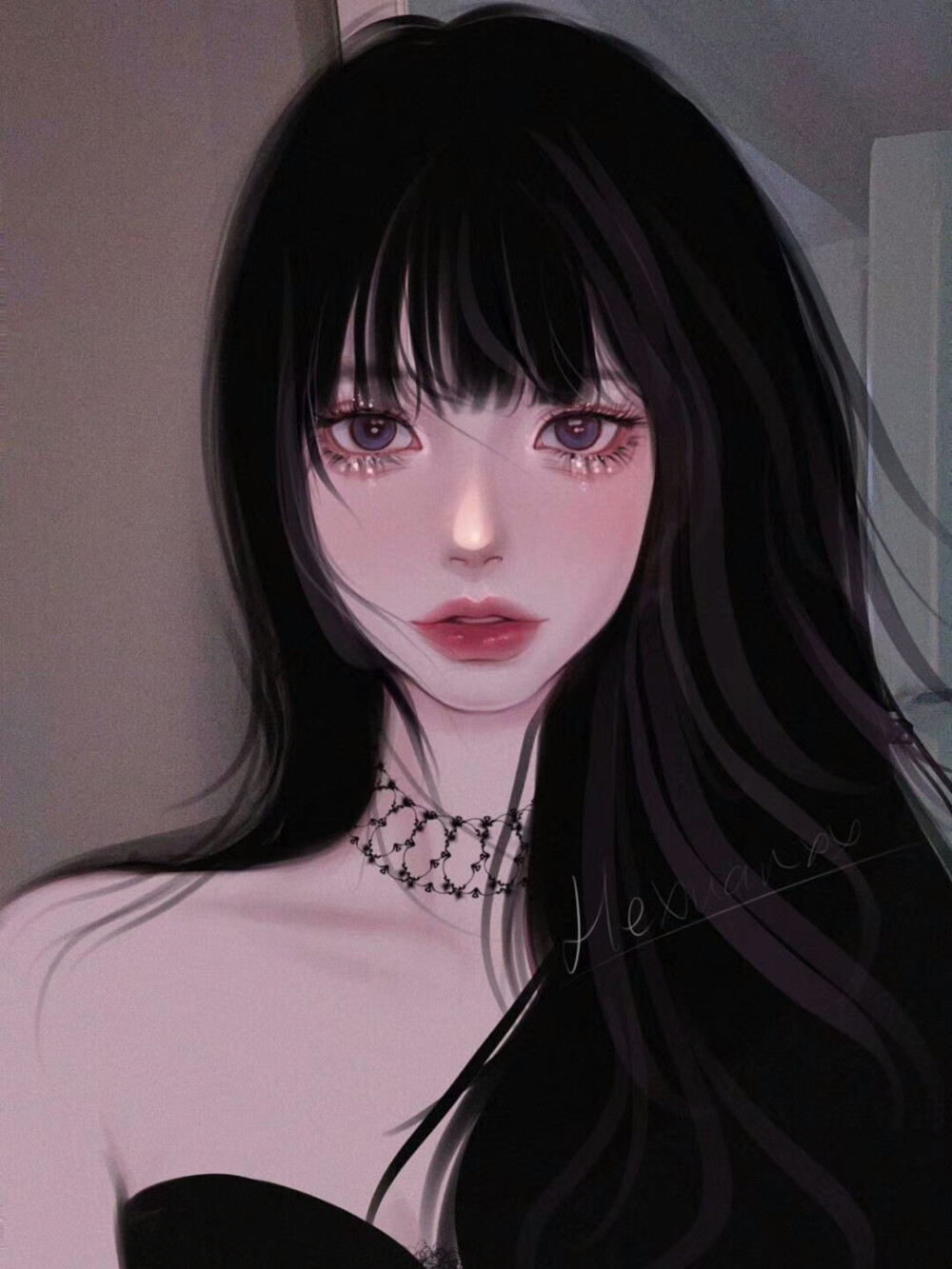 手绘女头画师看图