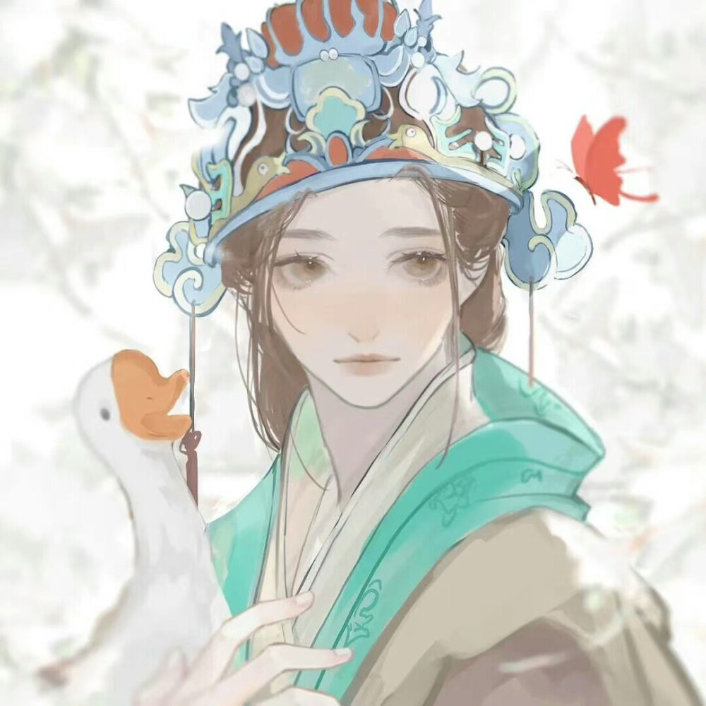 手绘梁祝情头喜自取