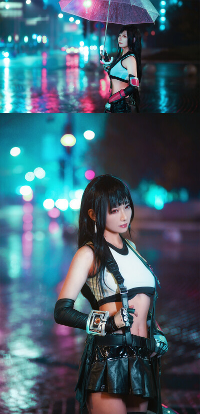 最终幻想，最终幻想7重置版克劳德cosplay，蒂法cosplay，胤玖重的cosplay
FF7