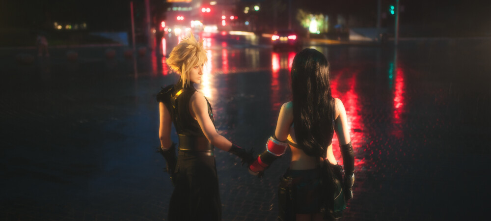 最终幻想，最终幻想7重置版克劳德cosplay，蒂法cosplay，胤玖重的cosplay
FF7