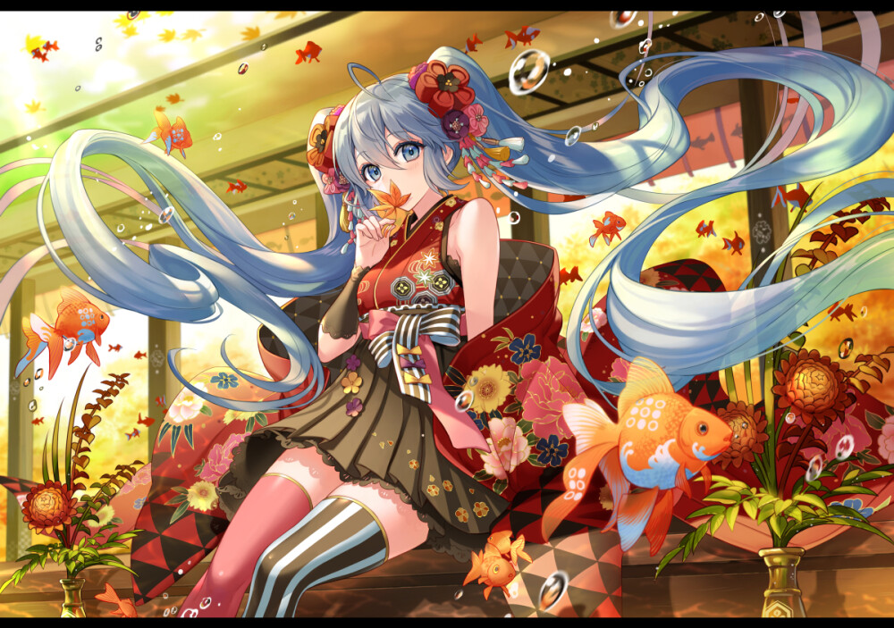 #初音未来# 金魚日和
画师：麻先みち