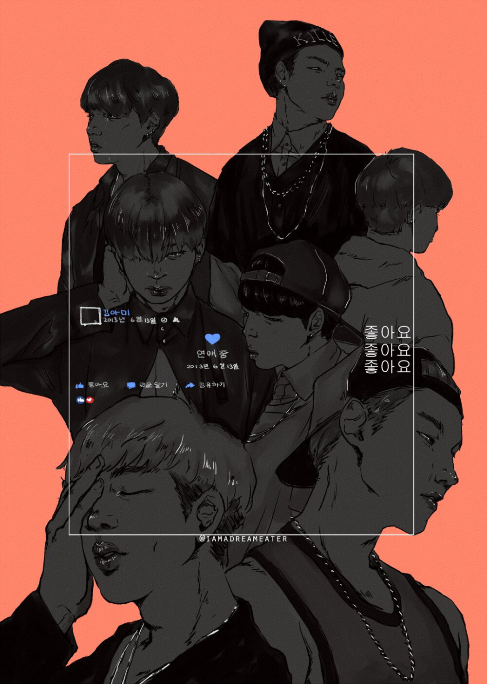 bts 手绘,搜图不易,留图请点赞,专辑内所有图片均有才阿米所绘,我只是
