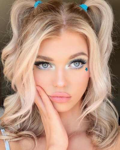 *loren gray*ocean blue style!makeup ！soooo gorgeous