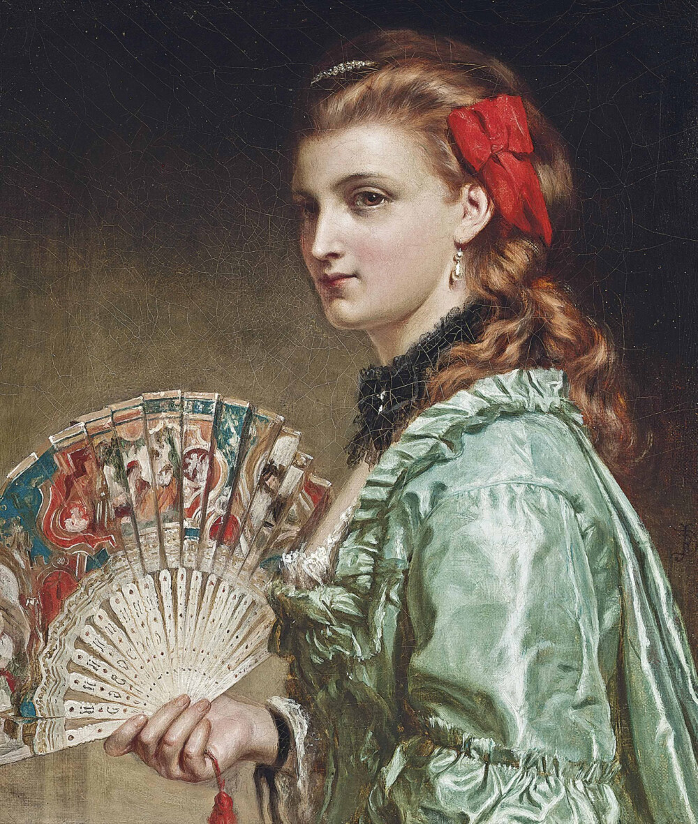 Sir Francis Bernard Dicksee, P.R.A., R.I. (1853-1928)
The ivory fan
signed with monogram (centre right)
oil on canvas