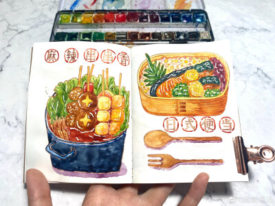 水彩 美食 食物 插画 手帐