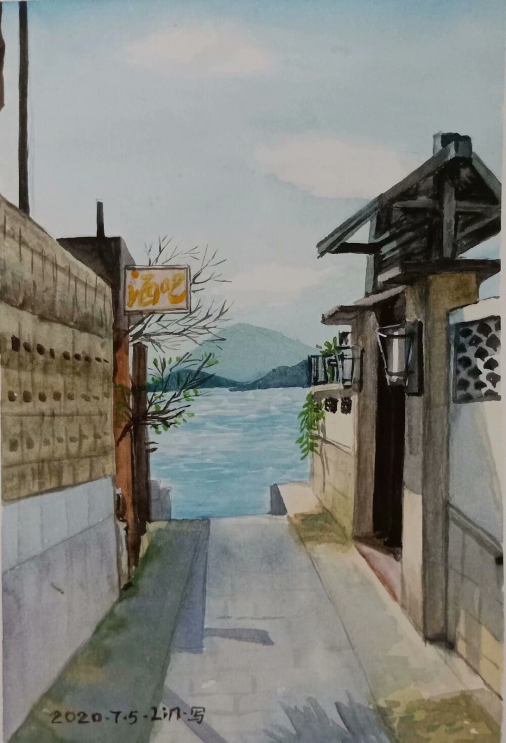 水彩风景小画