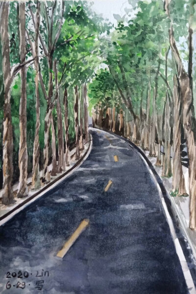 水彩风景小画