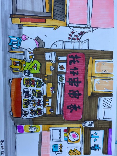 儿童画-小食串串店