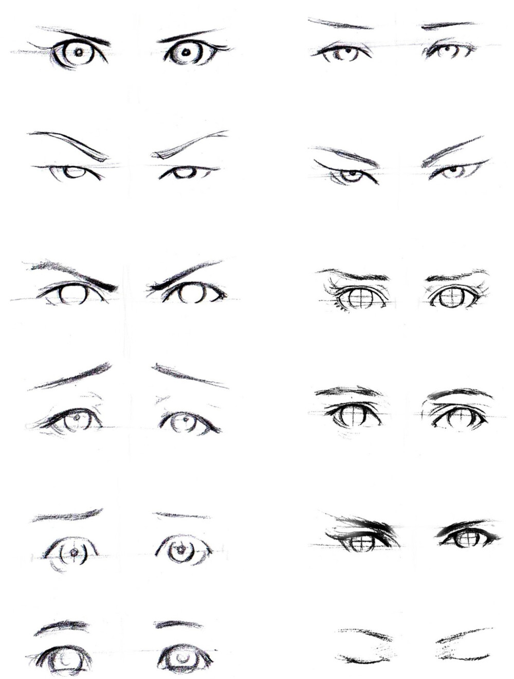 漫画男生眼睛100种画法图片