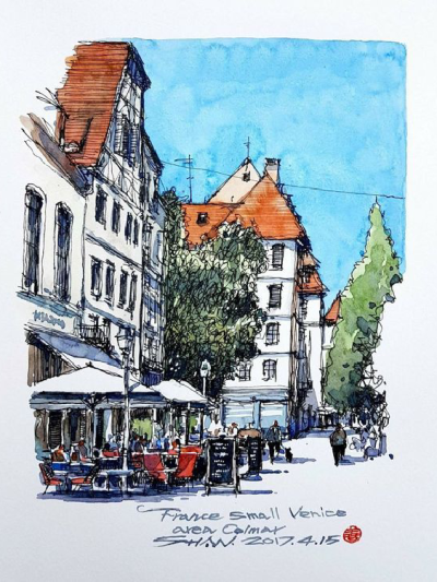 ·彩插集·
城市淡彩 . 画家李善圖 ​​​