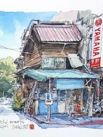 ·彩插集·
城市淡彩 . 画家李善圖 ​​​