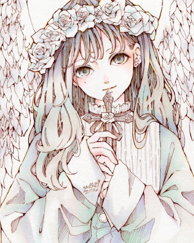 花朵、少女和纤细飞扬的发丝
插画师とあるお茶
ins：toaru_ocha