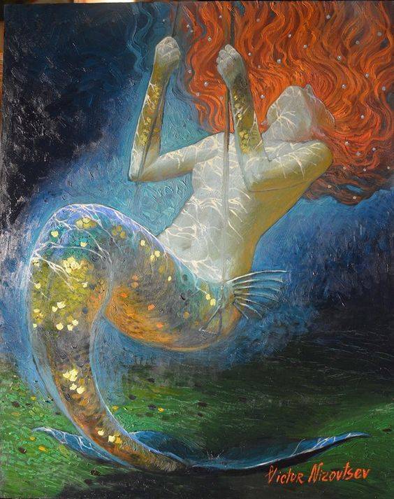 俄罗斯画家 Victor Nizovtsev 的鱼美人 ​​​