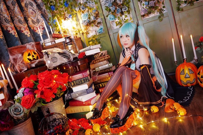 万圣节初音未来cosplay图