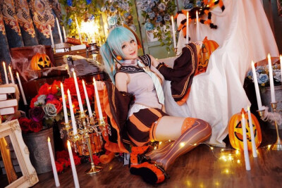 万圣节初音未来cosplay图