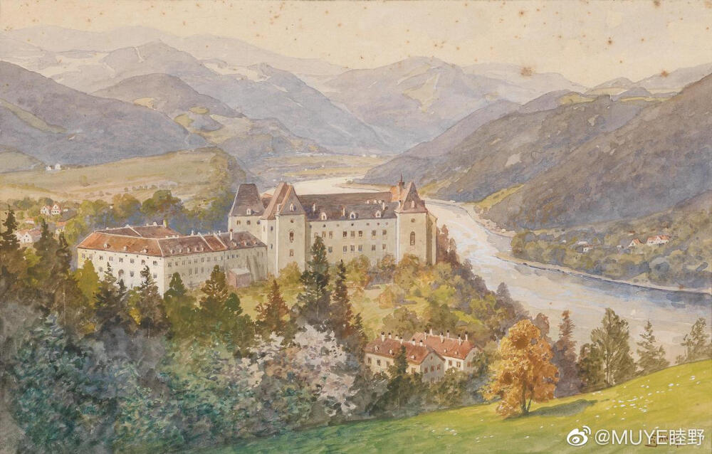 奥地利艺术家Georg Janny（1864-1935）的画，日光和煦美好，山林深处有小精灵在舞蹈~ ​​​