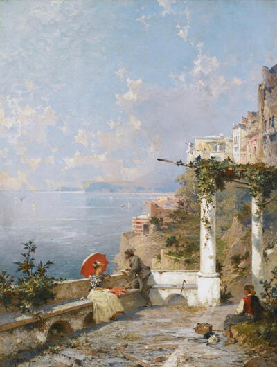 Franz Richard Unterberger (Austrian, 1837-1902) Amalfi Coast