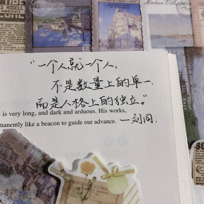 语录分享 cr：小熊手写
背景书：《英译中国现代散文》