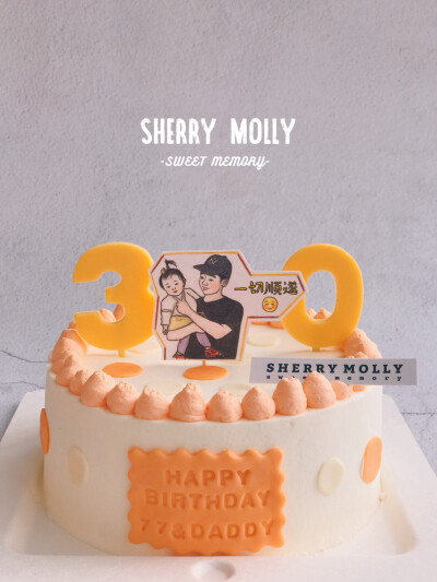 #SHERRYMolly家の下午茶# —『原味cake』小朋友和爸爸同一天生日呢～ 宝宝3岁 爸爸30岁 一起过生日耶 波点款也是超级萌了