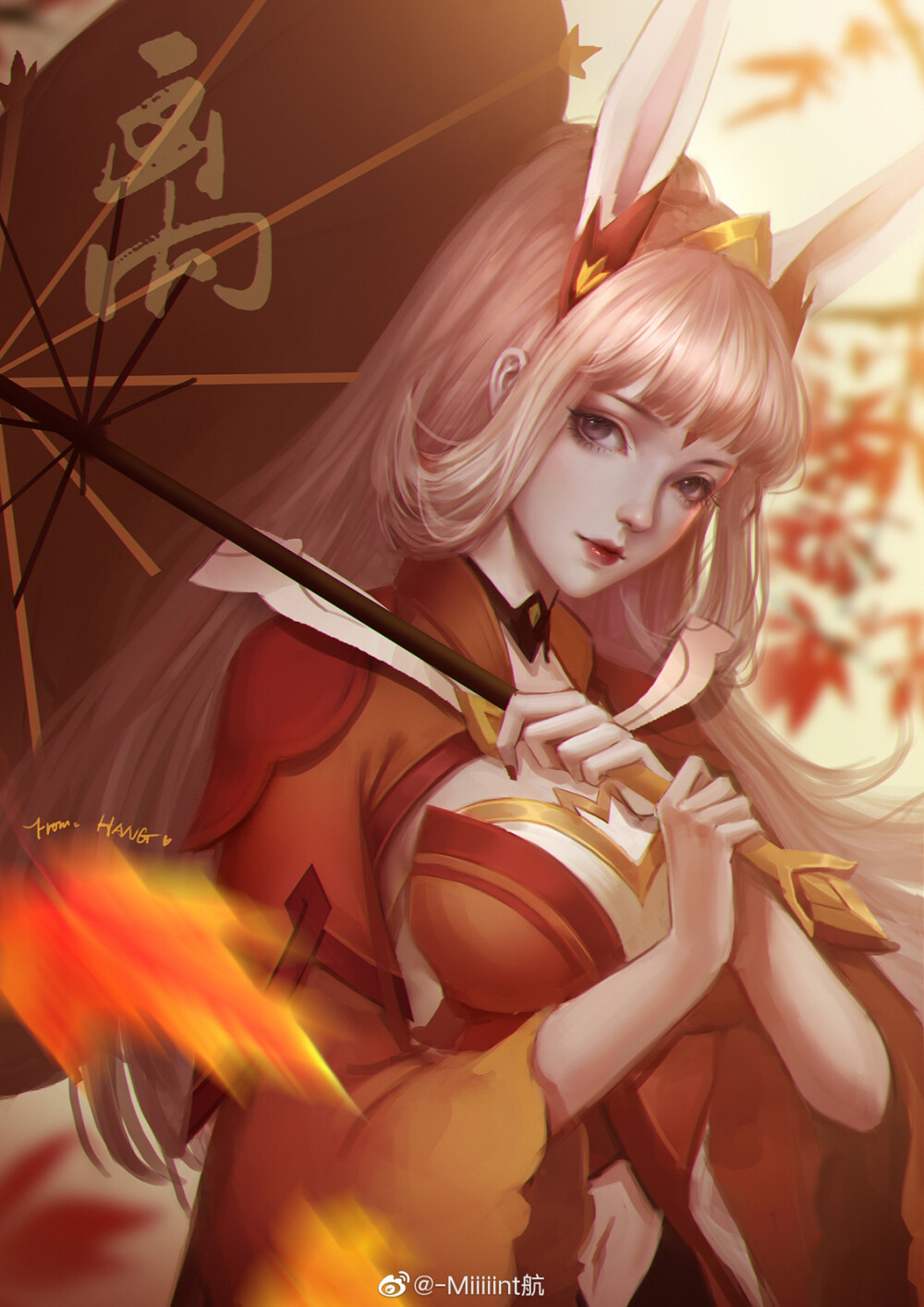 女头 手绘 壁纸 王者荣耀 公孙离 作者:-miiiint航