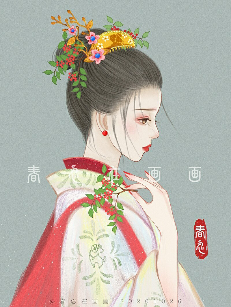 十二生肖古风古色插画来了
画师：春忍在画画