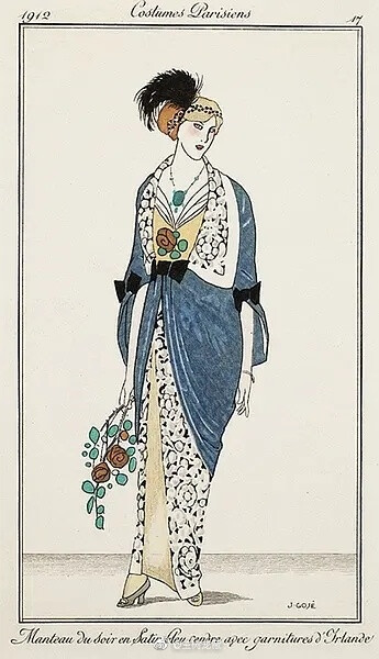 欧洲1914年出版的时尚服饰插画，原名《Le Journal des Dames et des Modes》 ​​​