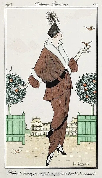 欧洲1914年出版的时尚服饰插画，原名《Le Journal des Dames et des Modes》 ​​​