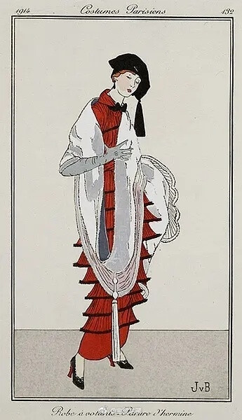 欧洲1914年出版的时尚服饰插画，原名《Le Journal des Dames et des Modes》 ​​​